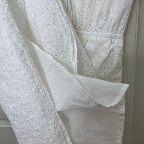 J. Crew Mercantile White Cotton Eyelet Tie Front Dress size XS - Picture 8 of 14